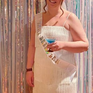 White Fringe Party Dress